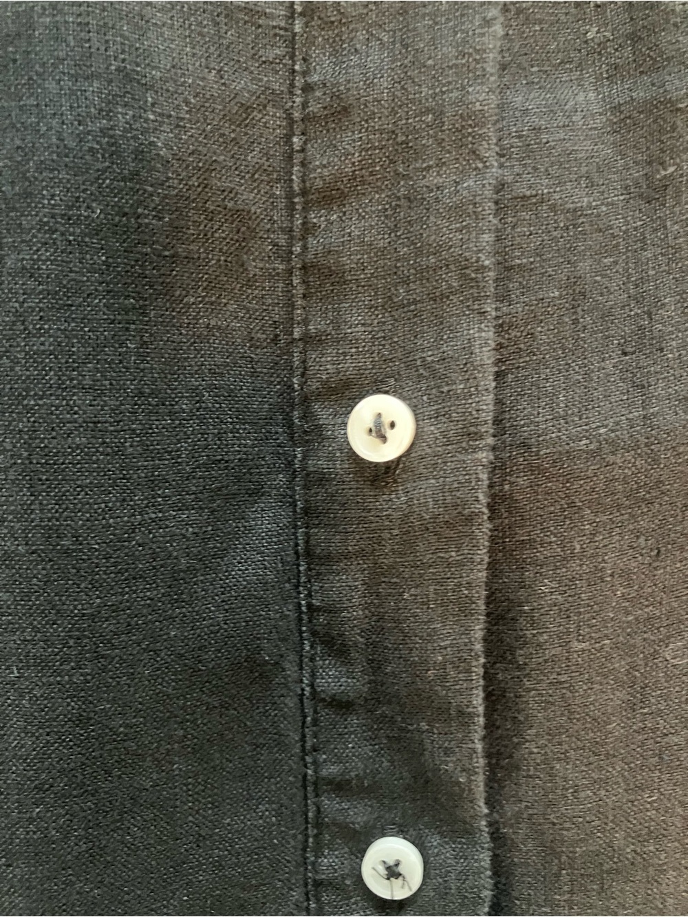 Quince Women’s Linen Short Sleeve Button Up Collared Shirt, Black size M - Picture 4 of 5